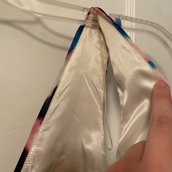 Aidan Mattox Tie Dye VNeck Pleated Dress - Picture 12 of 15